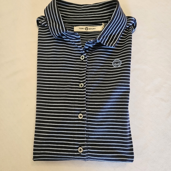 Tory Burch Sport Button Up Polo Short Sleeve Women's Blouse SZ SP - Picture 7 of 16